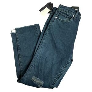 NWT Blank NYC Madison High Rise Crop Distressed Raw Hem Jeans Size 25